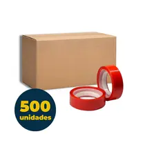 Fita Adesiva Colorida 12mmx10m Adere Vermelha com 168 Rolos
