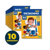 BLOCO ESCOLAR DESENHO A4 21CMX29,7CM 140G 20FL JANDAIA CREME 10 UN