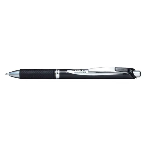 Caneta Gel Permanente 0.7mm Pentel Energel BLP77 Preta com 12 Unidades