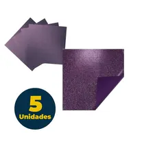 Chapa EVA 40cmx48cm 1,5mm Glitter Lilás com 05 Unidades