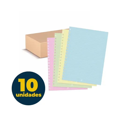 Refil Pautado para Caderno Smart Universitário 48 Folhas 90g Dac Colorido com 10 Unidades