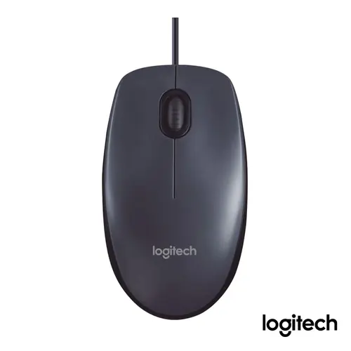 Mouse Com Fio Logitech M100 Preto, Design Ambidestro, Conexão USB