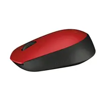 Mouse Sem Fio Logitech M170 Vermelho, Design Ambidestro Compacto, 1000DPI, Conexão USB e Pilha Inclusa