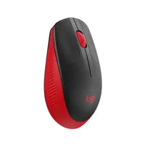 Mouse Sem Fio Logitech M190 Preto/Vermelho, Design Ambidestro, 1000DPI, Conexão USB e Pilha Inclusa