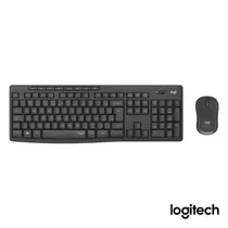 Kit Teclado e Mouse Sem Fio Logitech MK295 Preto, com Digitação e Clique Silencioso, Conexão USB e Pilhas Inclusas