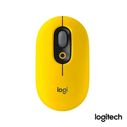 Mouse Sem Fio Bluetooth Logitech POP Amarelo