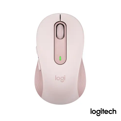 Mouse Sem Fio Logitech Signature M650 Rose, Clique Silencioso, 2000DPI, Pilha Inclusa, Conexão Bluetooth e USB