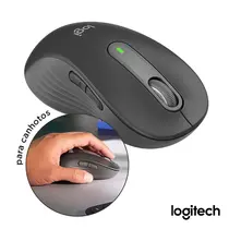 Mouse Sem Fio Bluetooth e USB Logitech Signature M650L Canhoto Grafite