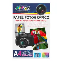Papel Fotográfico Adesivo A4 80g/m² 20 Folhas Off Paper com 10 Pacotes