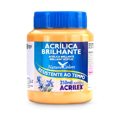 Tinta Acrílica Brilhante 250ml Acrilex 538 Amarelo Pêssego 03 Unidades