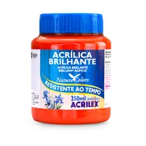 Tinta Acrílica Brilhante 250ml Acrilex 517 Laranja 03 Unidades