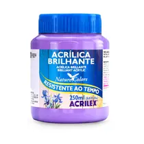 Tinta Acrílica Brilhante 250ml Acrilex 528 Lilás 03 Unidades