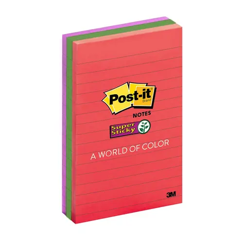 Recado Adesivo Removível 101mmx152mm Post-It 270 Folhas Pautadas Coleção Diversão