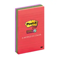 Recado Adesivo Removível 101mmx152mm Post-It 270 Folhas Pautadas Coleção Diversão