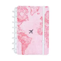 Caderno Inteligente A5 22cmx15,5cm By Gocase Mapa Mundi Rosa