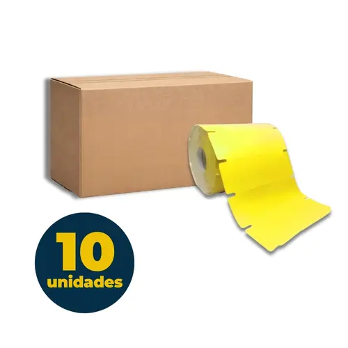 Etiqueta Gôndola 9cmx3cm com 1000 Unidades Amarela com 10 Rolos