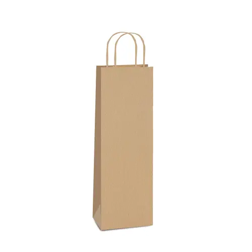 Sacola de Papel Kraft para Garrafa 35cmx13cmx8cm Cromus Pacote com 10 Unidades