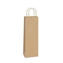 Sacola de Papel Kraft para Garrafa 35cmx13cmx8cm Cromus Pacote com 10 Unidades