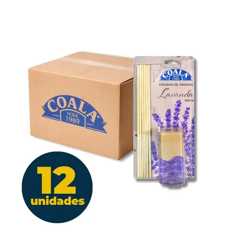 Difusor de Aromas 100ml Coala Lavanda com 12 Unidades