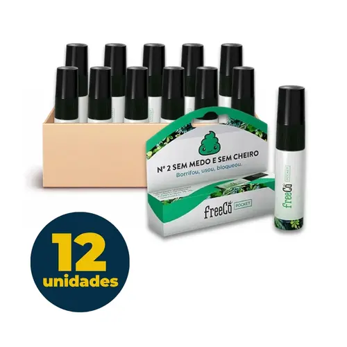 Odorizador Sanitário 15ml FreeCô Pocket Capim Limão com 12 Unidades