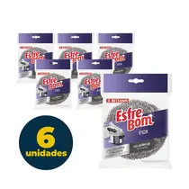Esponja Inox 01 Unidade Esfrebom com 06 Pacotes