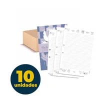 Refil para Fichário Colegial 155mmx225mm 96 Folhas Dac Stitch com 10 Unidades