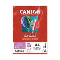 Papel A4 21cmx29,7cm 120g 25 Folhas Canson Iris Vivaldi Vermelho com 4 Pacotes