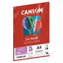 Papel A4 21cmx29,7cm 120g 25 Folhas Canson Iris Vivaldi Vermelho com 4 Pacotes