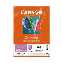 Papel A4 21cmx29,7cm 120g 25 Folhas Canson Iris Vivaldi Laranja com 4 Pacotes