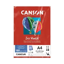 Papel A4 21cmx29,7cm 185g 25 Folhas Canson Iris Vivaldi Vermelho com 4 Pacotes