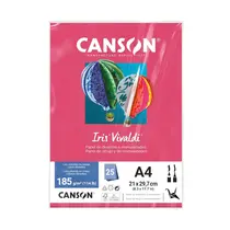 Papel A4 21cmx29,7cm 185g 25 Folhas Canson Iris Vivaldi Rosa Escuro com 4 Pacotes
