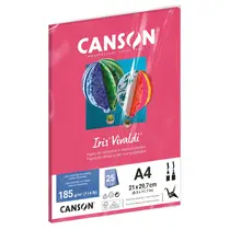 Papel A4 21cmx29,7cm 185g 25 Folhas Canson Iris Vivaldi Rosa Escuro com 4 Pacotes