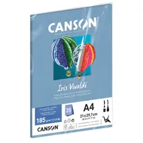 Papel A4 21cmx29,7cm 185g 25 Folhas Canson Iris Vivaldi Azul Royal com 4 Pacotes