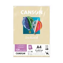 Papel A4 21cmx29,7cm 120g 25 Folhas Canson Iris Vivaldi Creme com 4 Pacotes