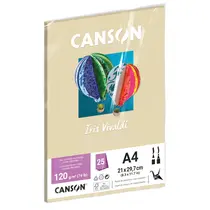 Papel A4 21cmx29,7cm 120g 25 Folhas Canson Iris Vivaldi Creme com 4 Pacotes