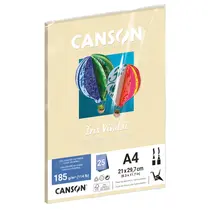 Papel A4 21cmx29,7cm 185g 25 Folhas Canson Iris Vivaldi Creme com 4 Pacotes