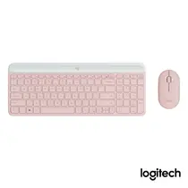 Kit Teclado e Mouse Sem Fio Logitech MK470 Rosa,Digitação e clique Silencioso, Mouse Ambidestro e PIlhas Inclusas