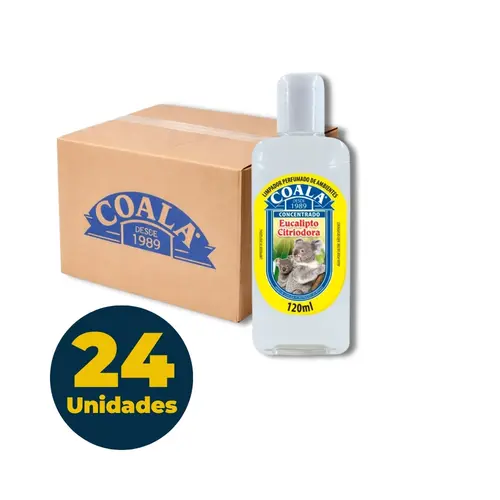 Limpador Perfumado Concentrado 120ml Coala Eucalipto com 24 Unidades