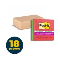 BLOCO RECADO ADESIVO REMOVIVEL 076MMX076MM POST-IT 270FL COLECAO DIVERSAO 18 UN