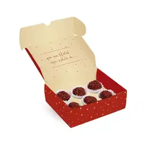 Caixa Presente para 06 Brigadeiros 13cmx10,6cmx4,5cm Cromus Magia de Natal Pacote com 10 Unidades