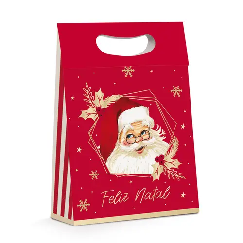 Caixa Presente Plus P 18cmx7,5cmx24cm Cromus Natal Noel Natalino Pacote com 10 Unidades