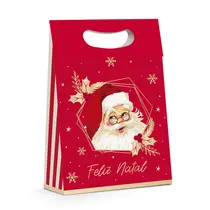 Caixa Presente Plus P 18cmx7,5cmx24cm Cromus Natal Noel Natalino Pacote com 10 Unidades