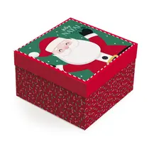 Caixa Presente Quadrada M 26cmx26cmx12cm Cromus Natal Nicolau Pacote com 10 Unidades