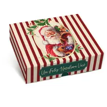 CAIXA PRESENTE RET C/TAMPA E FUNDO G 30CMX6CMX24CM CROMUS NOEL CARMIN 10 UN