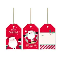 Cartão Tags Decorativas De/Para 5cmx8cm Cromus Natal Nicolau 10 Cartelas com 12 unidades