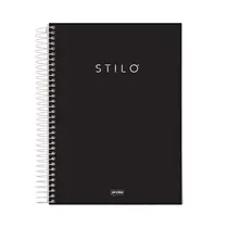 Caderno Universitário 1 Matéria Capa Dura 80 Folhas Jandaia Stilo Preto