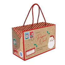 Caixa Presente Com Alça G 30cmx20cmx14cm Cromus Prime Natal Polo Norte Pacote com 10 Unidades