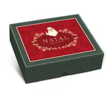 CAIXA PRESENTE RET C/TAMPA E FUNDO P 17CMX4,5CMX13,5CM CROMUS NOEL VITORIANO 10