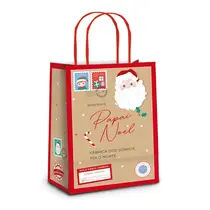 Sacola de Papel para Presente M 26cmx19,5cmx9,5cm Cromus Natal Pólo Norte com 10 Unidades