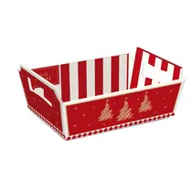 Cesta Caixote M 22cmx15cmx9cm Cromus Natal Lines com 10 Unidades